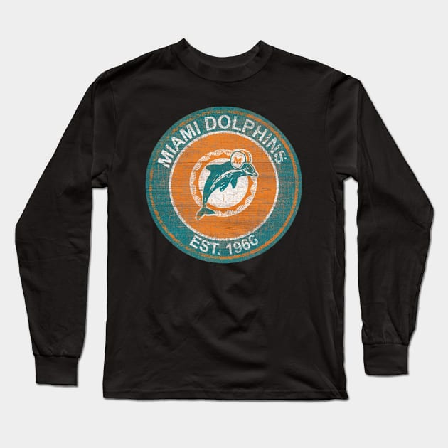 Miami Dolphins Long Sleeve T-Shirt by Jedistudios 